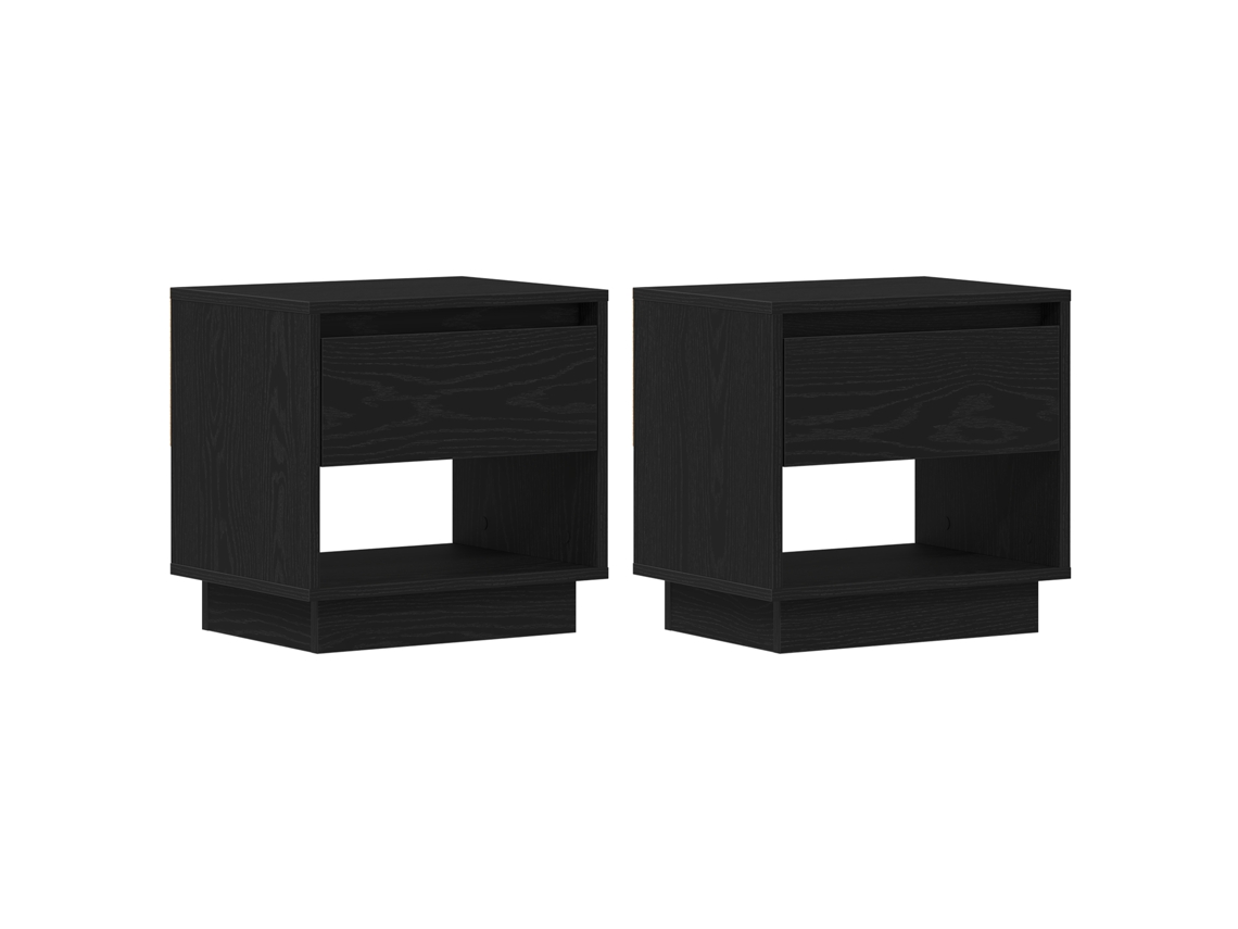 Conjunto 2 Mesa-de-cabeceira Vidaxl Preto Derivados De Madeira (45 X 34 X 44 Cm)