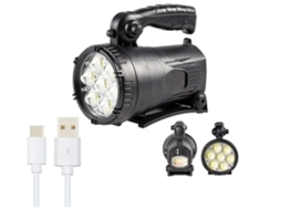 Refletor Led Lanterna Portátil Super Brilhante de 6 Lúmens Alto Modo Holofote Multifuncional para Áreas Externas Preto Bisbisous VIGA EUROPE