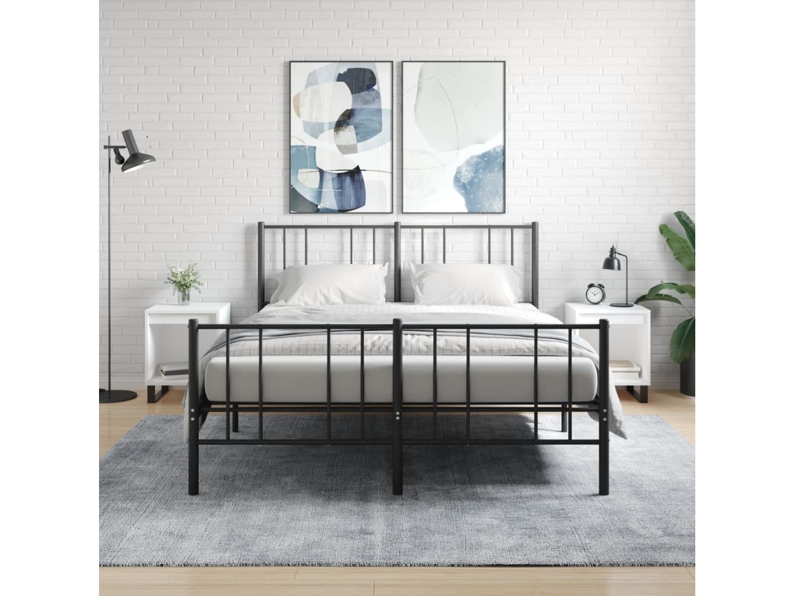 Vidaxl Mesas De Cabeceira 2pcs 40x35x50 Cm Derivados De Madeira Branco