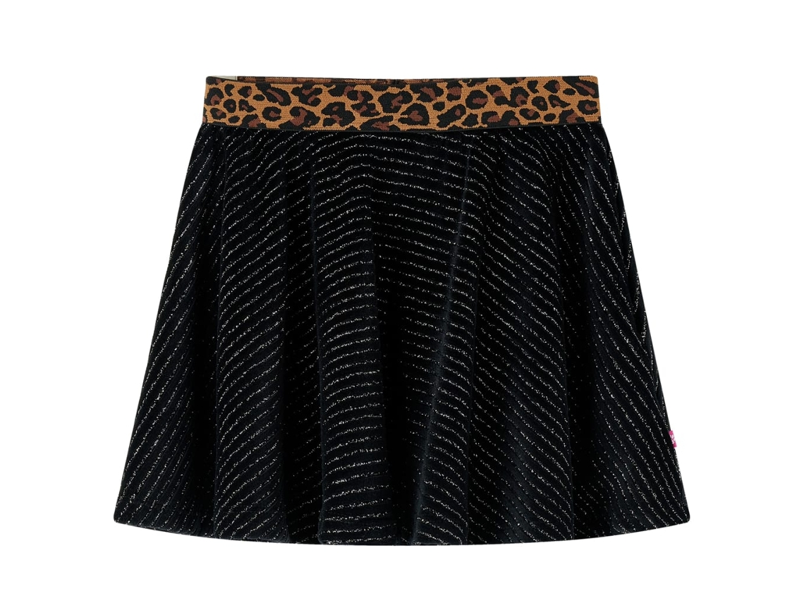 Saia Para Criança Com Cinta Leopardo Preto 128
