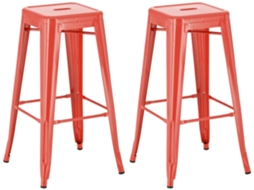 Conjunto de 2 bancos de bar Joshua vermelho CLP