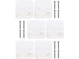 Patkaw Conjunto De 6-suportes Parede Adesivos Para Barra Chuveiro Em Abs Reforçado Com Superfície Lisa Sala Estar