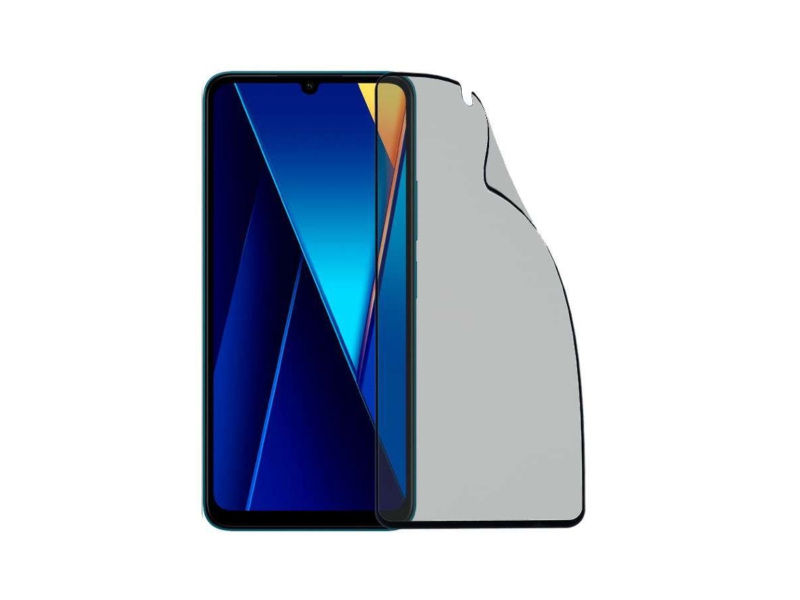 Película De Vidro Temperado Inquebrável Antiespía Preto Para Xiaomi Poco C65