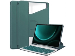 Capa Compatível Com Samsung Galaxy Tab S9 Fe Plus Com Teclado Bluetooth E Suporte Giratório.