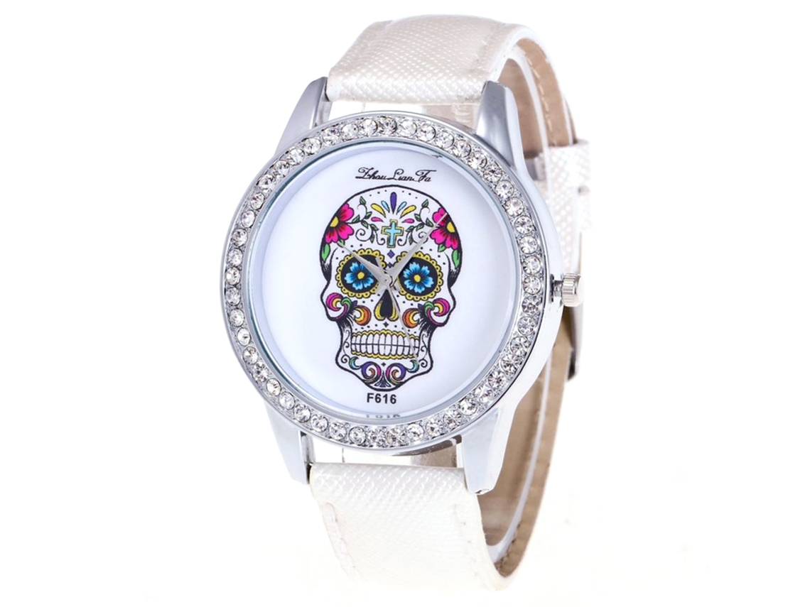 Reloj De Pulsera Zhoulianfa De Aleación Con Correa De Pu Dial Redondo Analógico Cuarzo Blanco
