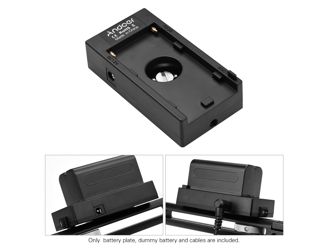 Andoer Np f970 F750 Battery Plate Holder Adapter + Bmpcc Power Adapter Cable Compatible With Bmpcc 4k/ 6k Cameras LAXISCREED