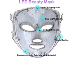 Sem Cabos Máscara Facial Led Terapia De Luz Máscara Facial De Cuidados Com A Pele Com Terapia De 7 Cores Instrumento De Beleza Para Cuidados Yizhood