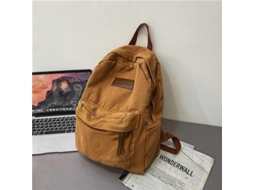 Mochila Escolar Unissex de Lona Verde com Compartimento para Laptop (marrom) S/MARCA