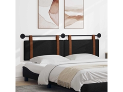 Vidaxl Cabeceira Suspensa Com Luz Led Preto Pu Antigo