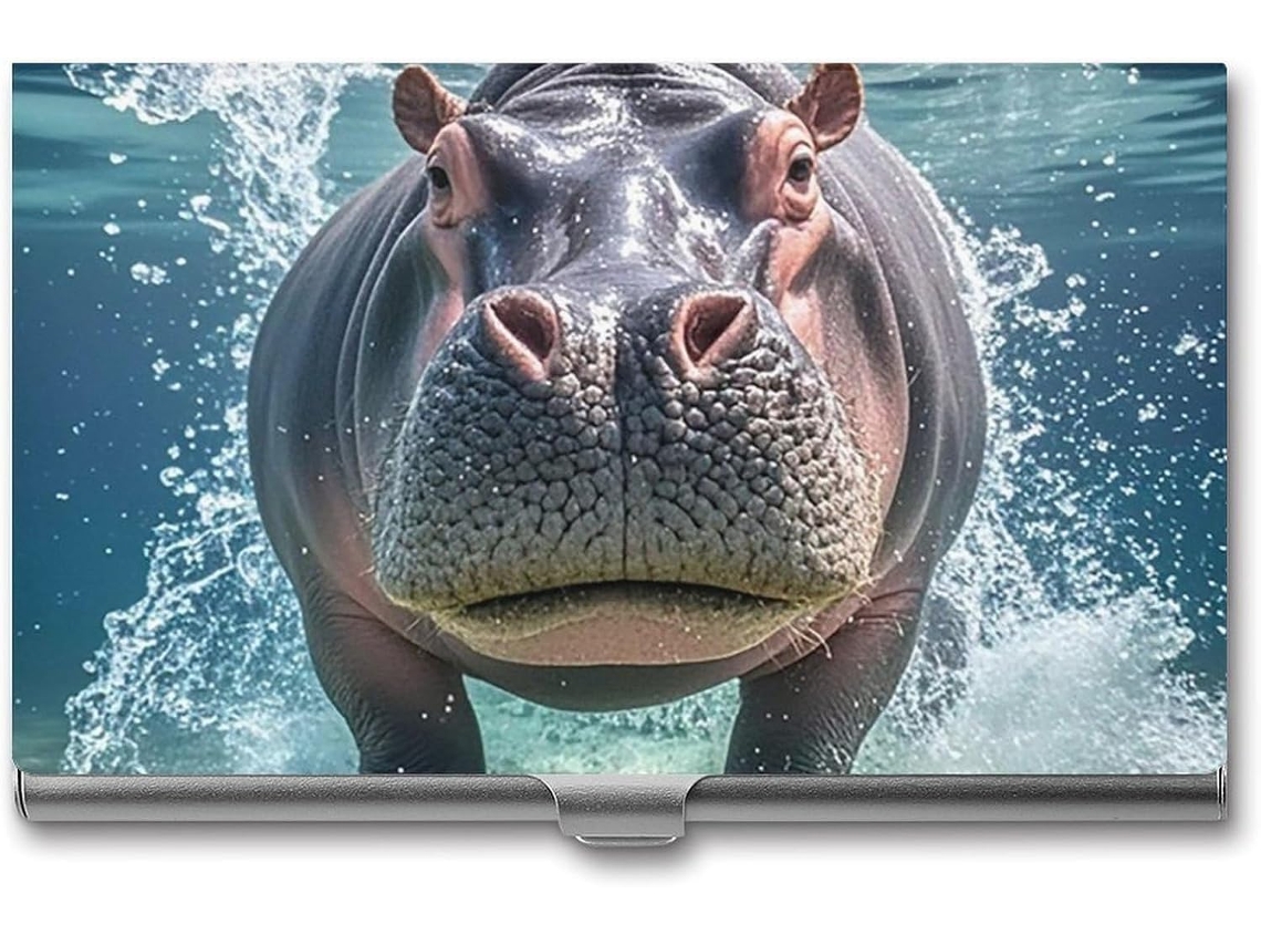 Porta de Visita Mental Diving Hippopotamus Slim com Fecho Fivela Leve