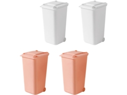 Mini Lixeiras De Mesa Em Pp Com Tampas, Conjunto De 4, Design Compacto E Seguro, Para Meninos E Meninas