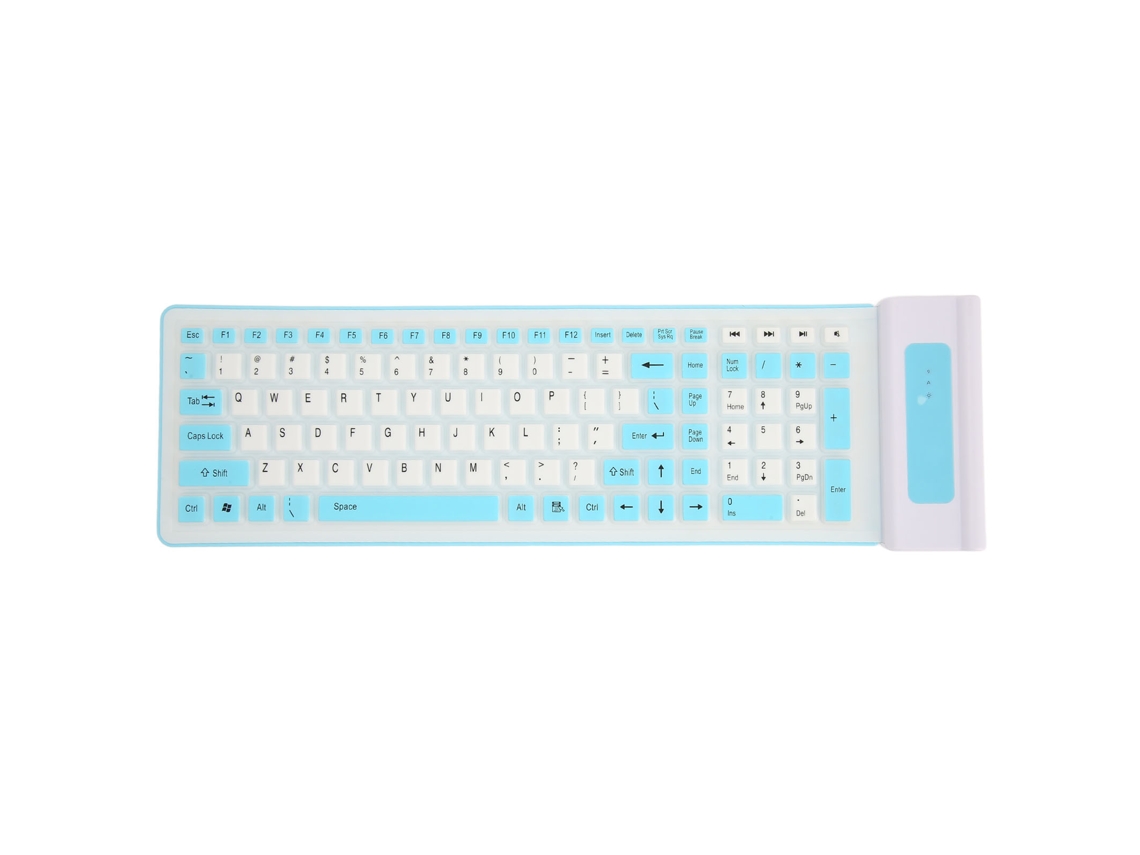 Teclado De Silicone Com 107 Teclas, À Prova Dágua, Poeira, Dobrável, Duas Cores, 2.4g, Sem Fio, Usb, Macio, Silencioso Slowmoose