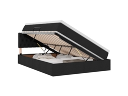 SYFAX™ Cama com Arrumação e Colchão com Colchão Preto 140 X 200 Cm