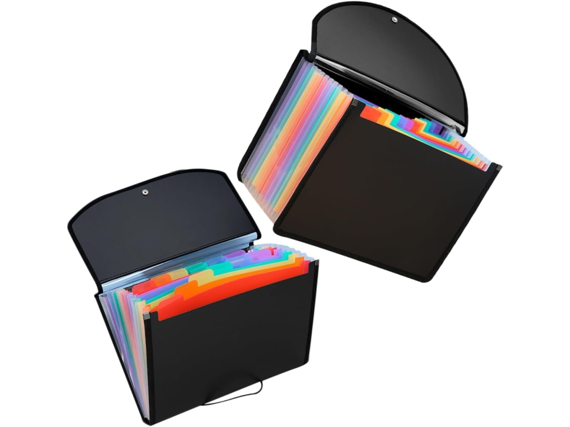 Pasta Para Arquivos Expansível De 2 Peças, Organizador Prático Para Escritório Gokoco