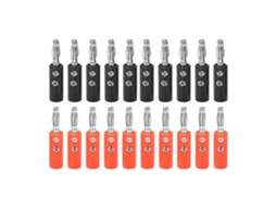 Conectores Banana AQUAFORGE de 4 Mm, vermelho e preto
