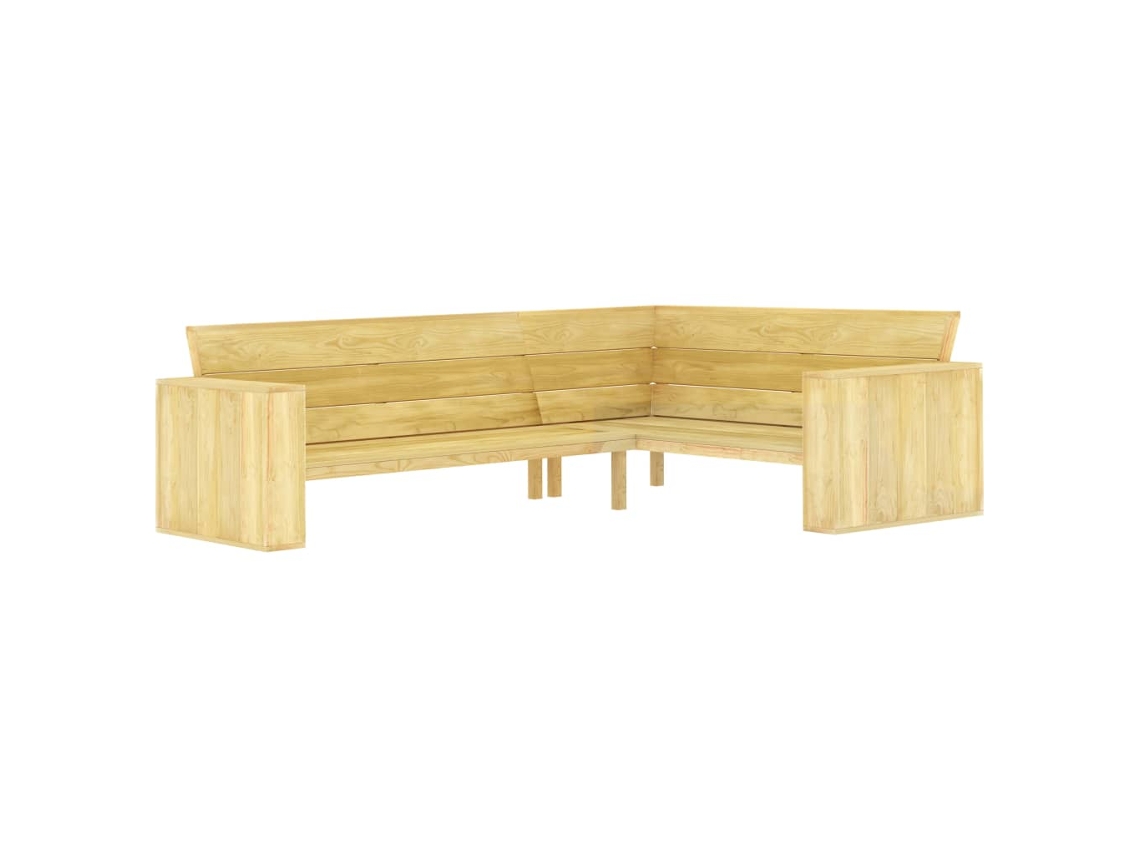 Vidaxl Banco De Canto P/ Jardim 239 Cm Madeira De Pinho Impregnada