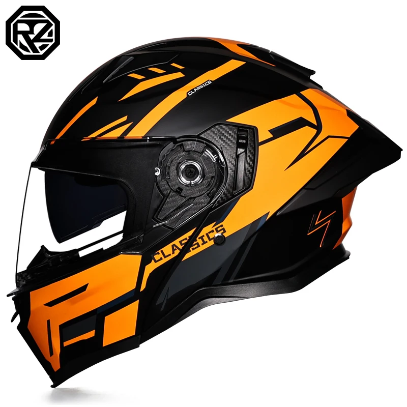 Capacete Flip Em Abs Com Padrão Dot (l) E Lentes Duplas, Unissex
