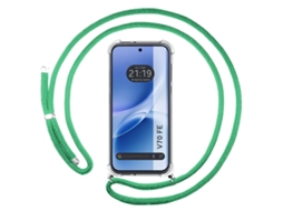 Capa Tumundosmartphone Transparente Para Vivo V70 Fe Com Correia Verde-água