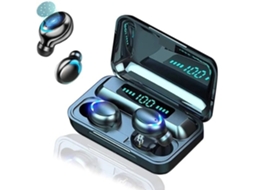 Auriculares Bluetooth True Wireless F9 (in Ear - Microfone - Noise Cancelling - Preto)
