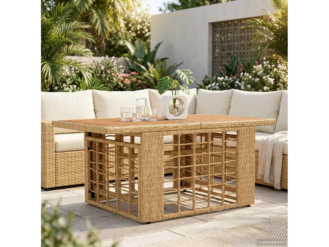 Vidaxl Mesa De Jardim Elevatória Natural 100 X 55 X 37 Cm