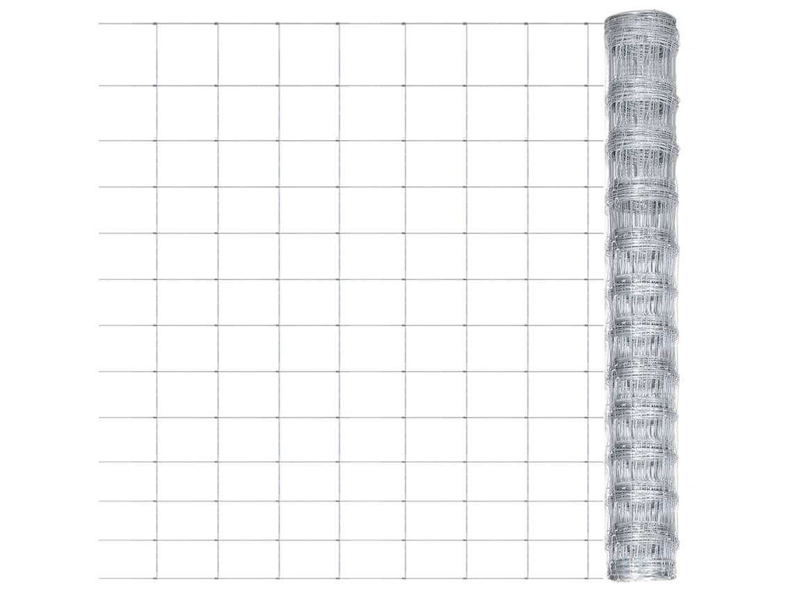 Vidaxl Cerca De Jardim 50x1,25 M Aço Galvanizado Prateado