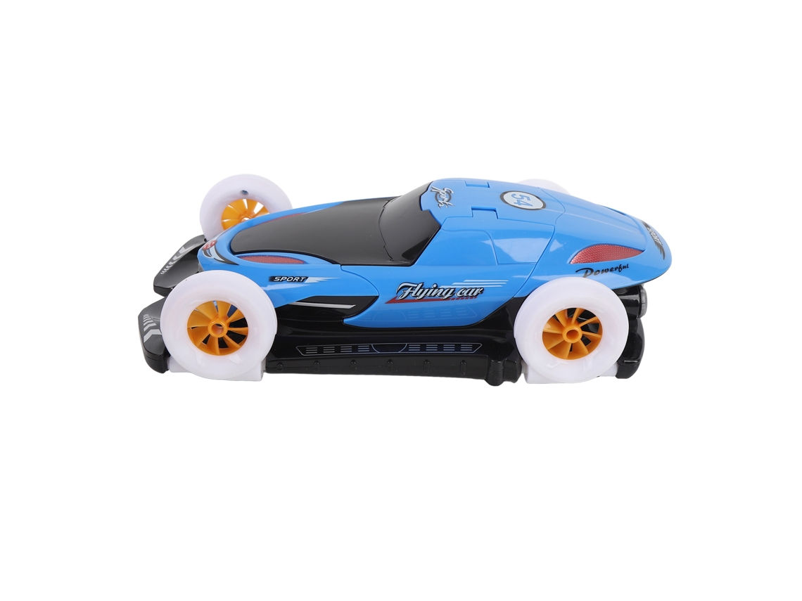 Carrinho Elétrico Infantil WalshLXq com Luzes e Música, Transformável e Giratório com Portas que Abrem, Azul