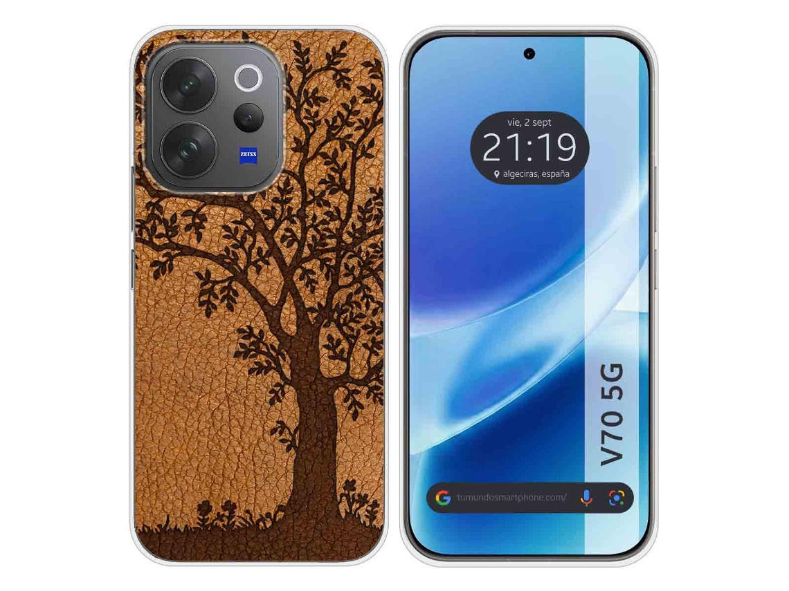 Capa Tumundosmartphone De Silicone Para Vivo V70 5g Design Em Couro 3 Estampas