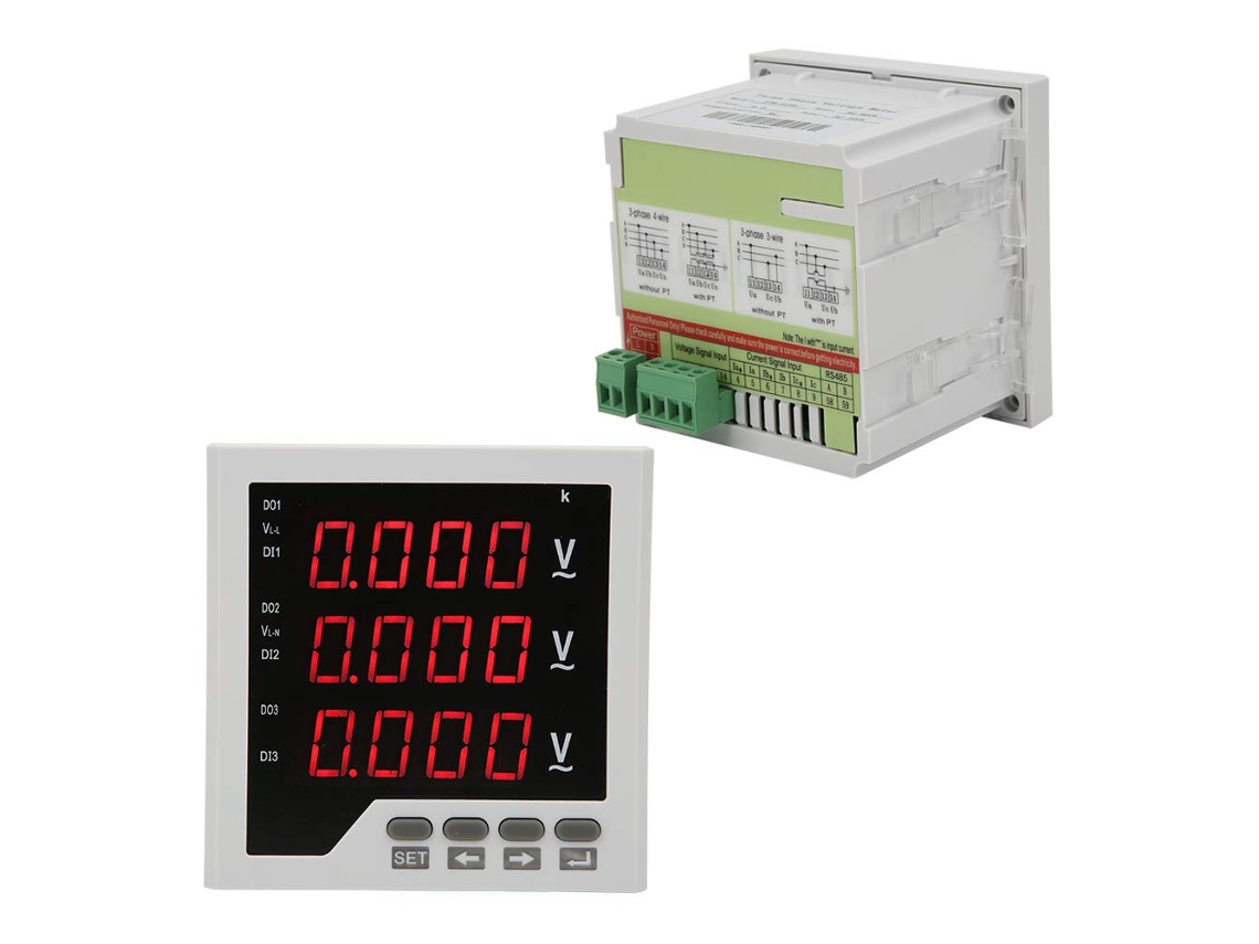 Voltímetro Trifásico De 450 V Ca Com Display Digital Led Programável
