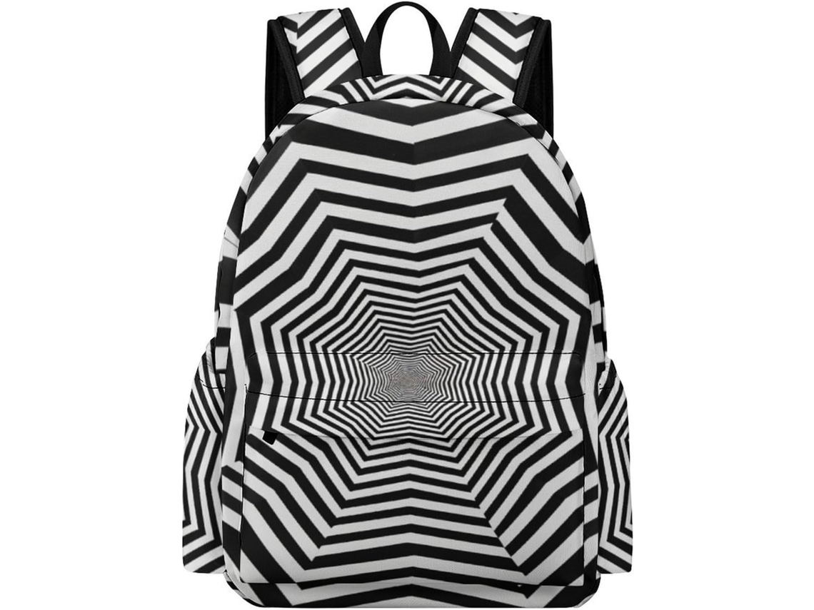 Mochila Escolar Vertigo Visual Para Meninos 11 Anos, Listrada Simples Meninas Do 5º Ano, Leve E Impermeável