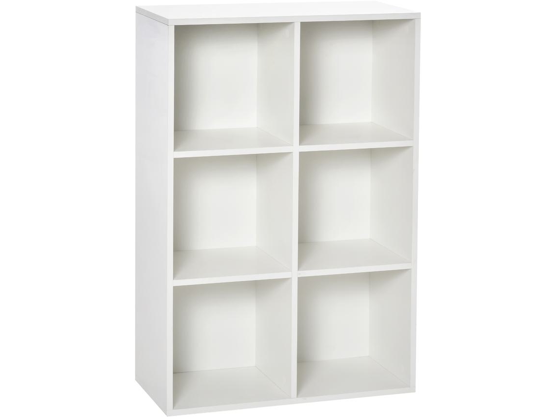 Estante Para Livros Aglomerado De Madeira Cor Branco 65.5x30x97.5cm Homcom