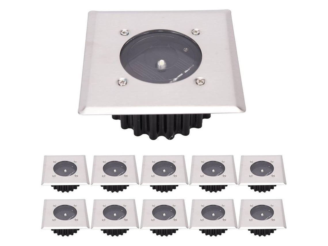 10 Pack Lâmpadas Solares Led Para Exterior, Lâmpadas De Solo (branco Frio, Quadrado)