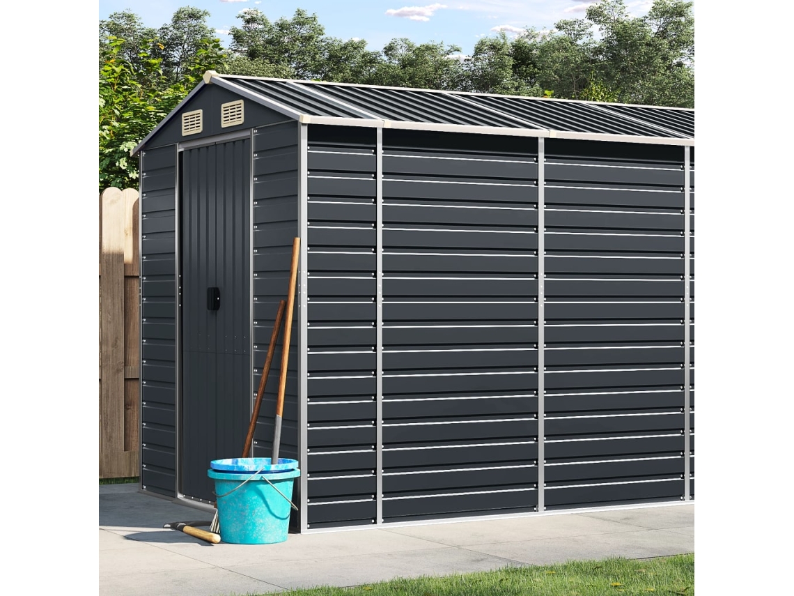 Abrigo De Jardim 191x980x198 Cm Aço Galvanizado Antracite Dkd Home Decor