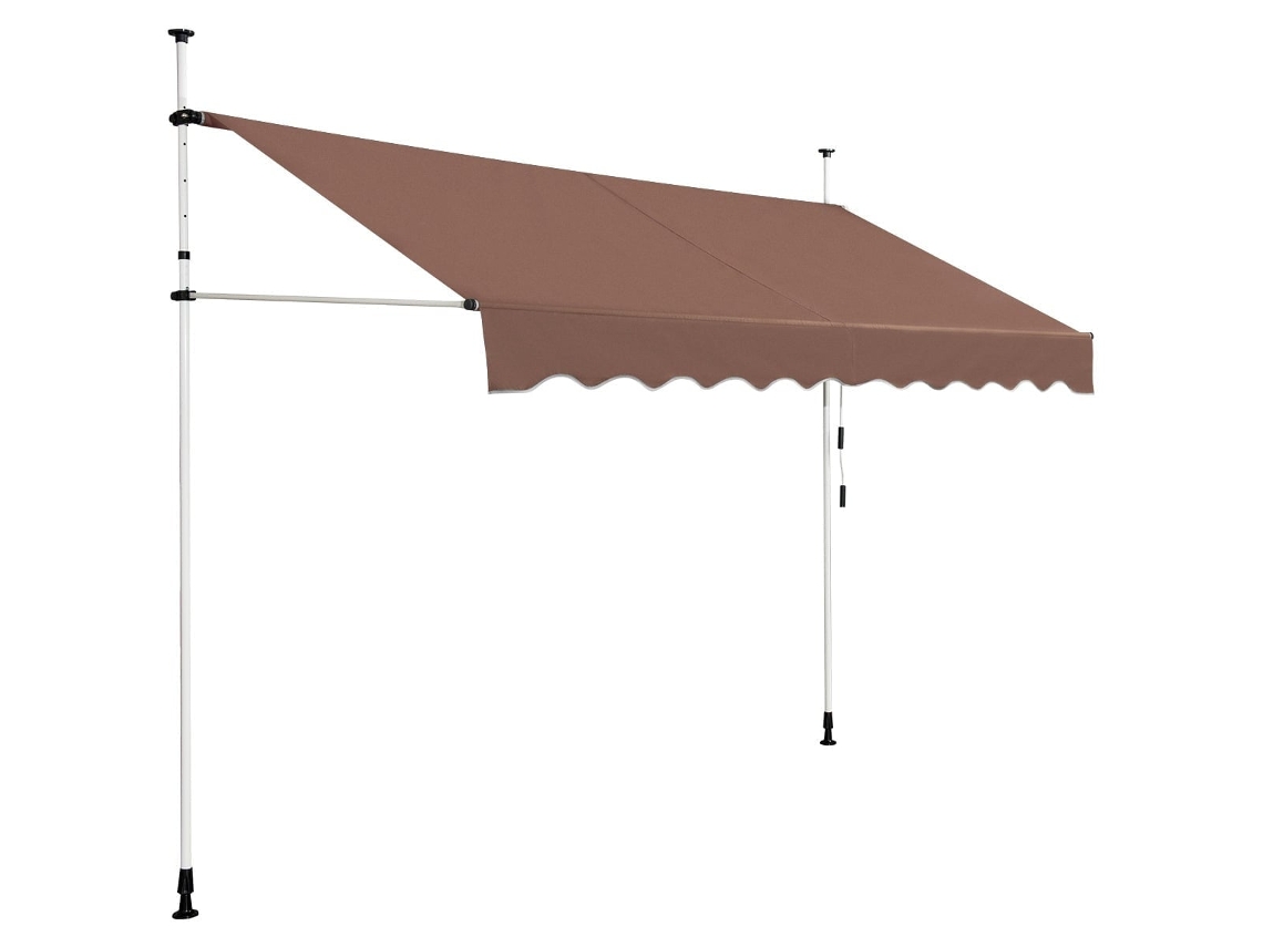 Toldo retrátil sem furos resistente aos raios UV 300cm, marrom NORTHIX