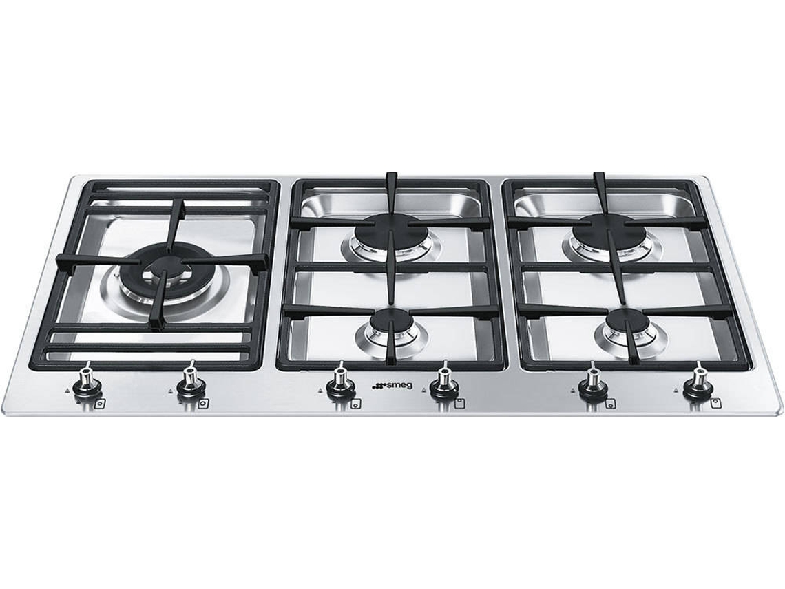 Placa de Gás SMEG PS9065 (Gás Natural 89.9 cm Inox) Worten.pt