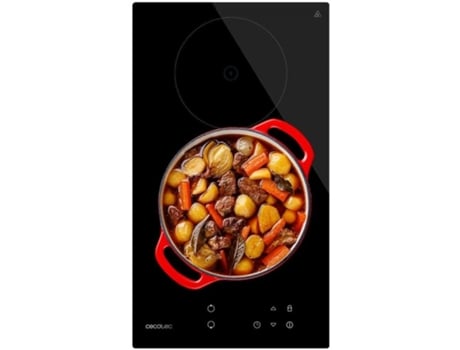 Placa de Vitrocerâmica de 2 Zonas 9 Níveis Potência Máxima de 3000 W e Controlo Tátil CECOTEC