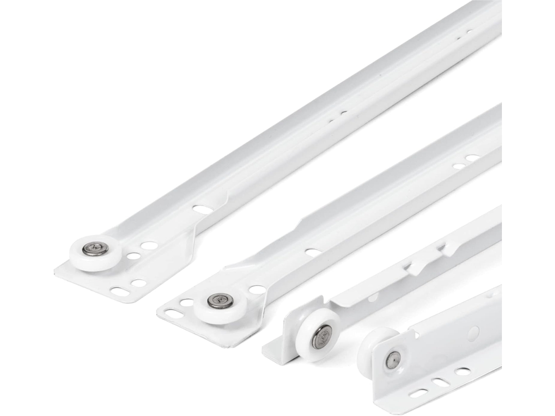 Corrediças Para Gaveta De 400 Mm - Pacote Com 2 (1 Par) Corrediças Brancas De Extensão Total - Conjunto De Corrediças Para Gaveta