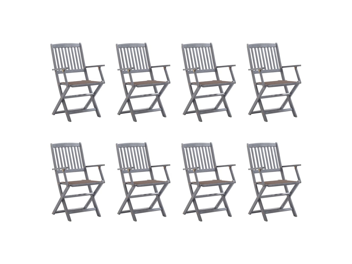 Folding Chair, Folding Chairs Vidaxl Cinzeto Madeira De Acácia (n/a)
