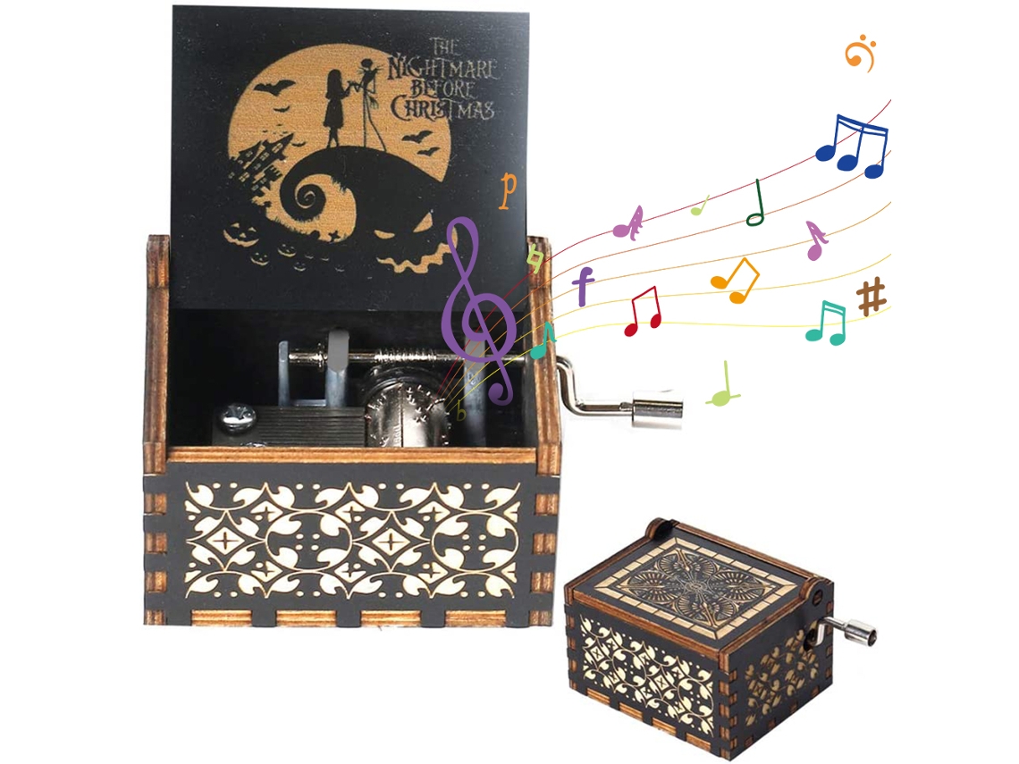 Caixa De Música Decorativa De Halloween Com Manivela