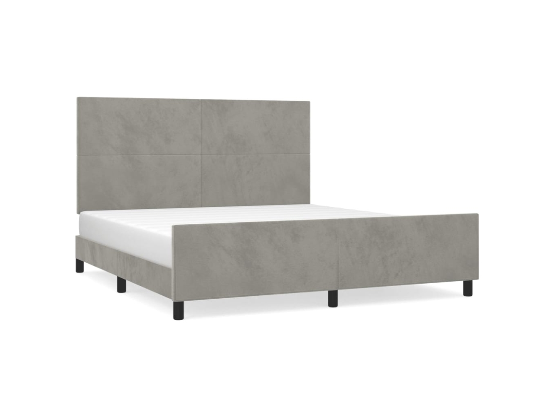 Bed Frame With Headboard, Bed Frames With Headboards Vidaxl Cinzeto Veludo (180 X 200 Cm)