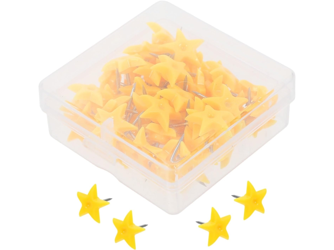 Tachinhas De Parede Amarelas Em Formato Estrela, 50 Unidades, Tachinhas Para Cortiça, Alfinetes Para Mapas, Ideias Para