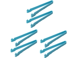 Pinças De Alimentos Multiuso Popetpop 6 Peças, Ergonômicas, Para Churrasco E Servir, Acessório Para Grelhar, Azul