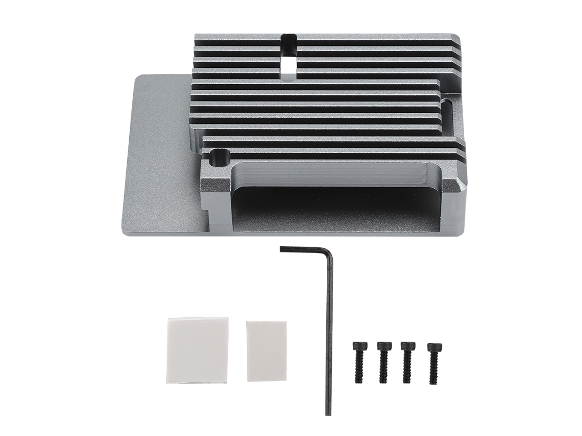 Encaixe Externo De Aço Alumínio Cnc Enclosure De Coluna Quente Para Raspberry Pi 4 Cinza