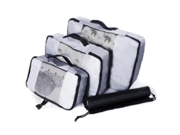 Conjunto de Organizadores Tela, 3 Peças, Cinza BRILVIBERA