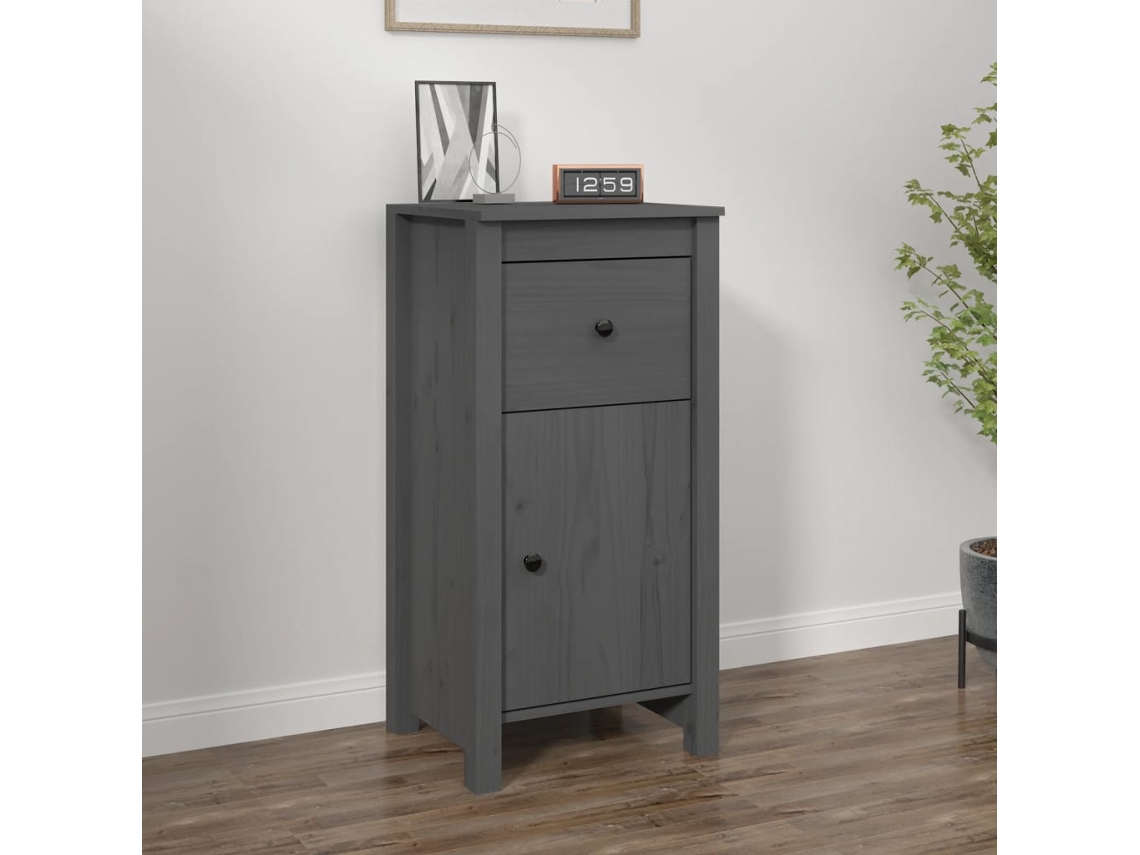 Aparador 40x35x80 cm Madera Maciza de Pino Gris