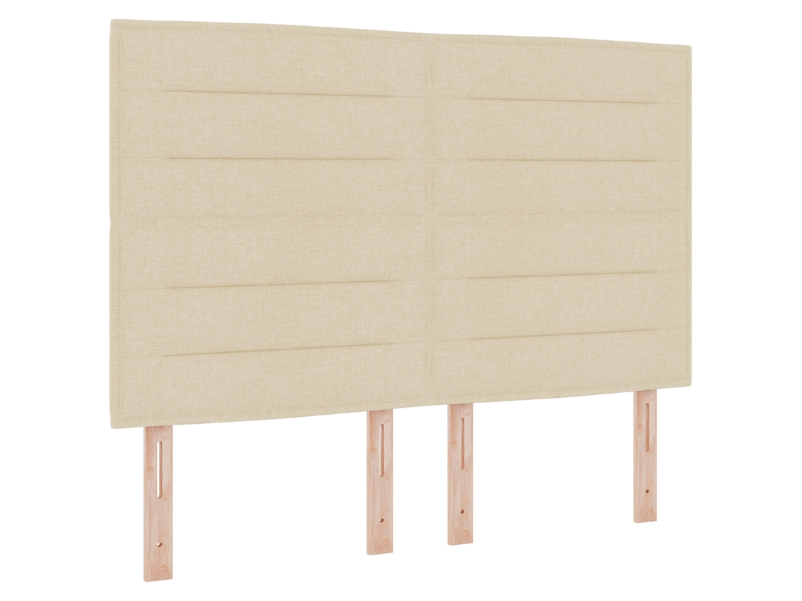Conjunto 1 Cama Box Vidaxl Creme Tecido (140 X 200 Cm)