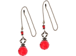 Conjunto De 2 Peças Luminária Pendente Cristal Vermelho Para