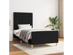 Estrutura De Cama Sem Colchão 100x200 Cm Tecido Preto