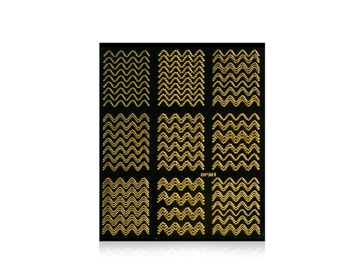Sticker De Arte De Uñas 3d Com Linhas De Metal Dourado Decoração Adesiva Para Manicura Dp301