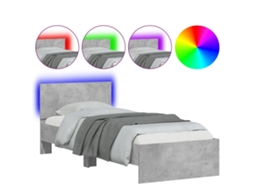 Bed Frame, Bed Frames Vidaxl Cinzeto Madeira Processada