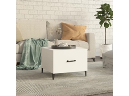 Vidaxl Mesa De Centro Com Pernas De Metal 50x50x40 Cm Branco